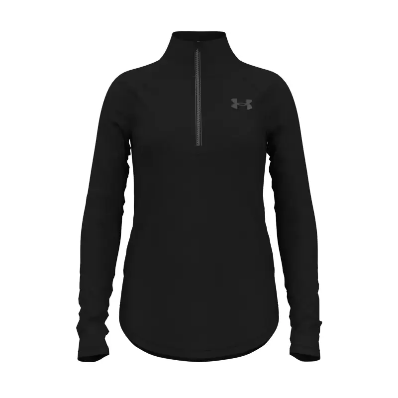Maglia da bambina a maniche lunghe con zip a metà Under Armour Tech Graphic Noir