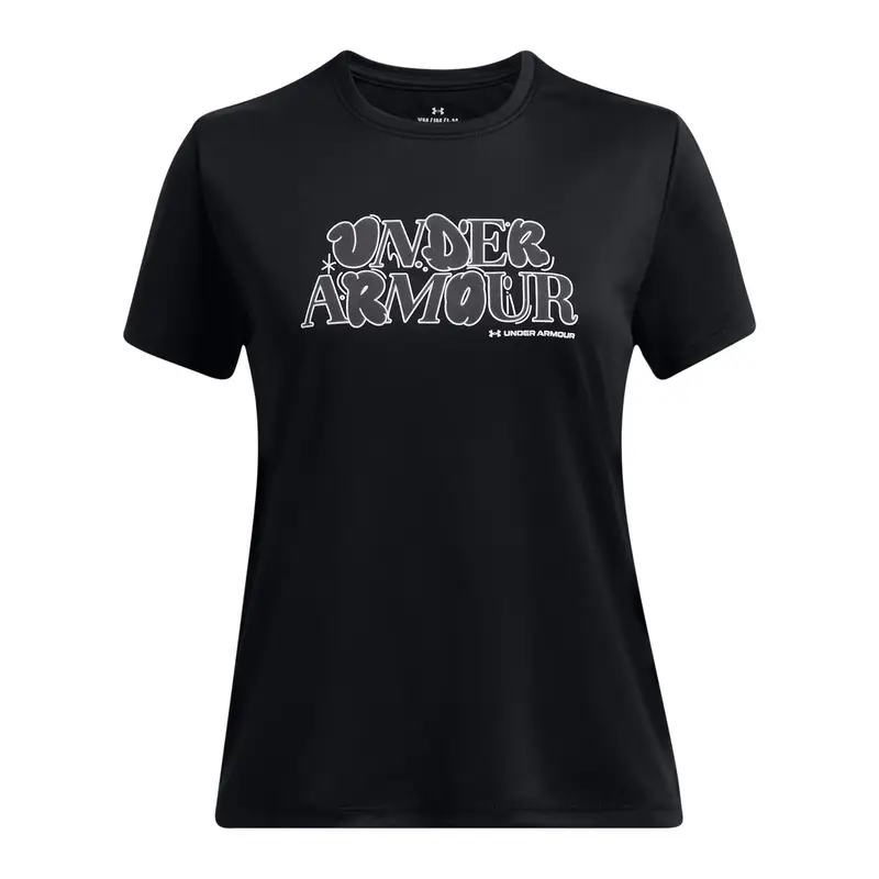 Maglia da bambina Under Armour Tech™ Wordmark Noir