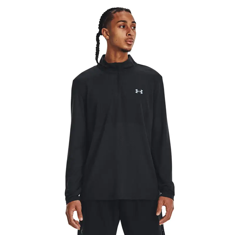 Maglia da corsa a maniche lunghe Under Armour Seamless Stride 1/4 Zip da uomo | Under Armour Nero