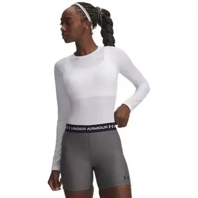 Maglietta a compressione maniche lunghe donna Under Armour HeatGear® Blanc