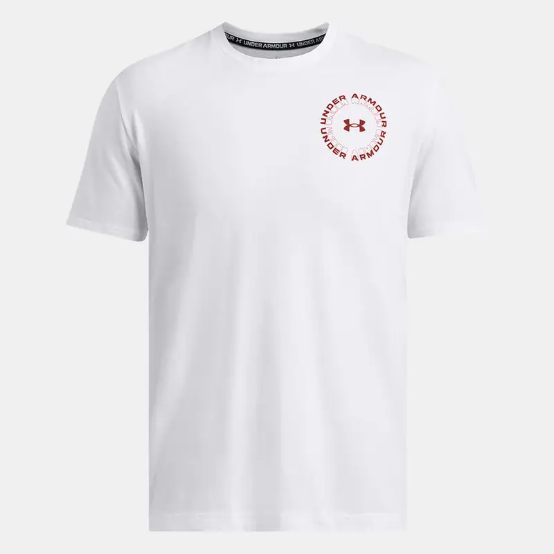 Maglietta Bianca Uomo Con Motivo Radiale Under Armour Wordmark | Under Armour Bianco