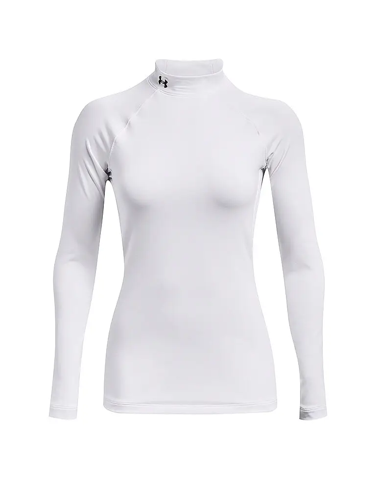 Maglietta da fitness da donna ColdGear® Authentics Mockneck bianco | L
