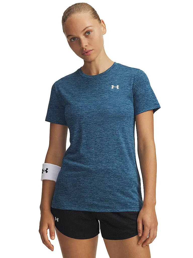 Maglietta da fitness da donna UA Tech™ Twist blu | XS