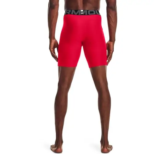Under Armour Men's Armour HeatGear Compression Shorts, Red (600)/White, Small miniatura 2