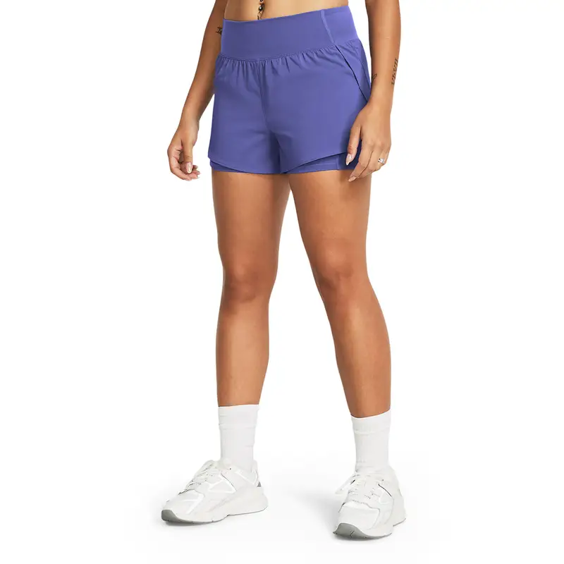 Pantaloncini da allenamento da donna Under Armour Flex Woven 2in1 | Under Armour Viola iris