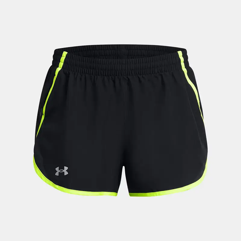 Pantaloncini Donna Under Armour Ua Fly-by Nero & Giallo Fluo | Under Armour