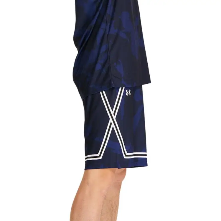 Pantaloncini sportivi da uomo Under Armour a cinque punti, a vita media, vestibilità ampia, leggeri, blu scuro 24500210-409 XL miniatura 2