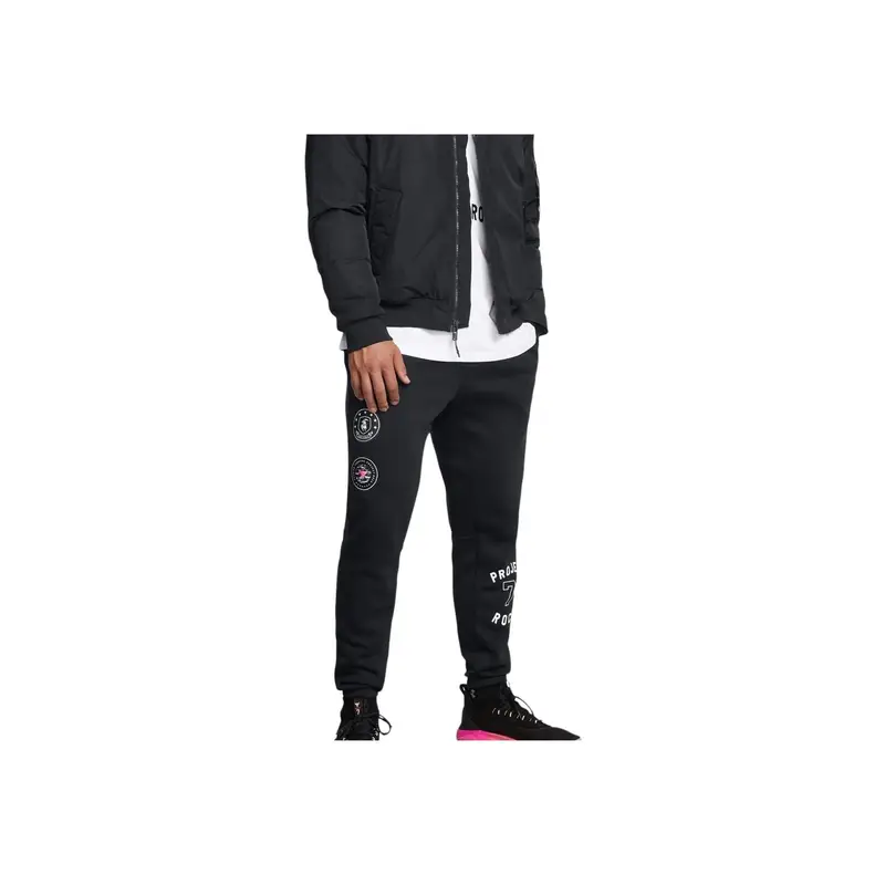 Project Rock Pantaloni Casual Morbidi Comodi Caldi Uomo fondo Nero 1386883-001 L miniatura 4