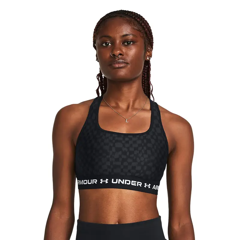 Reggiseno fitness Under Armour Crossback Mid Print | Under Armour Verde palude