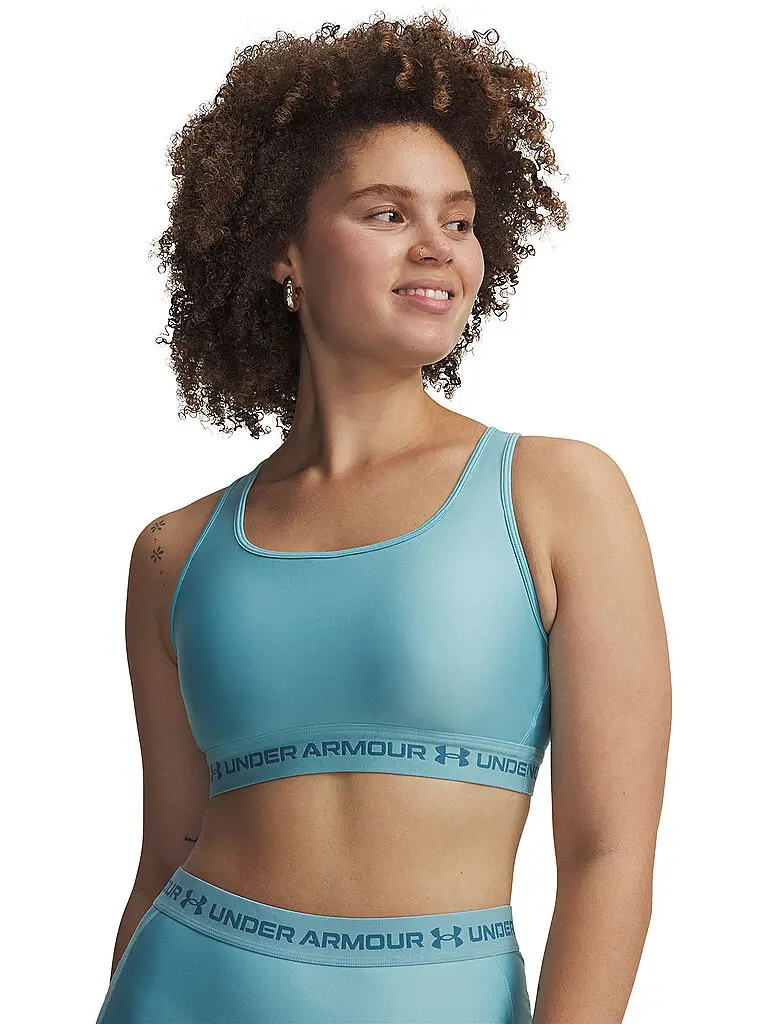 Reggiseno sportivo da donna Armour® Crossback a supporto medio azzurro | S