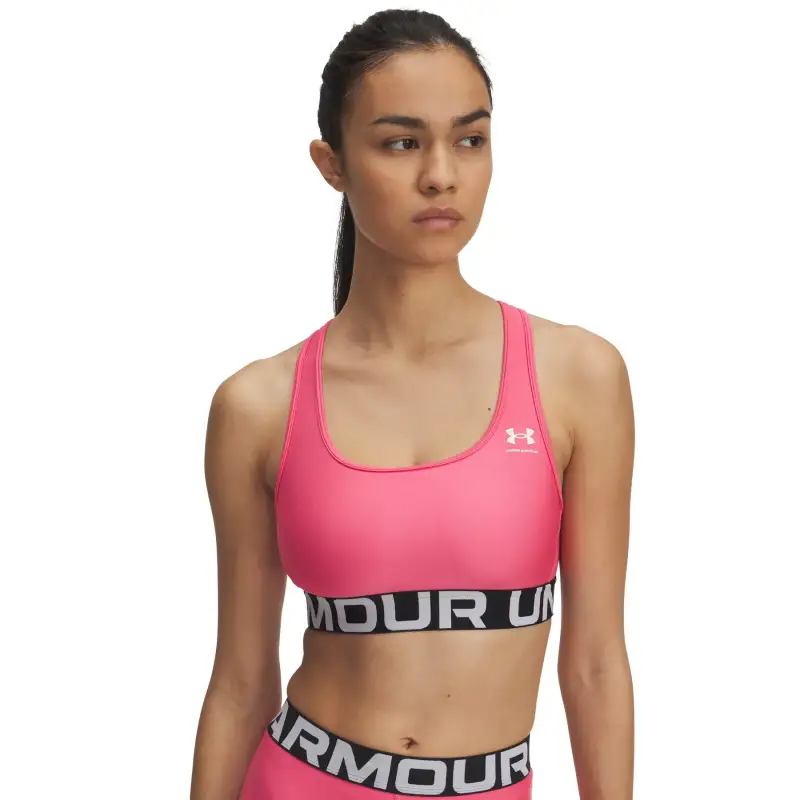 Reggiseno sportivo Under Armour HeatGear Mid Branded Rose