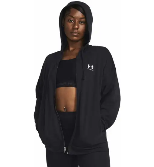 Rival Terry Oversized Full-Zip W - felpa con cappuccio - donna Black