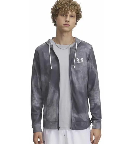 Rival Terry Printed Full Zip M - felpa con cappuccio - uomo Grey