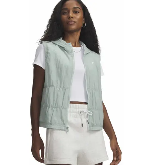 Rival Woven Ruched W - gilet fitness - donna Green