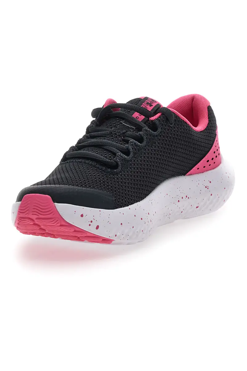 Scarpe da Allenamento con Tomaia in Mesh UNDER ARMOUR Grade School Surge 4 Nere e Rosa [NERO miniatura 3