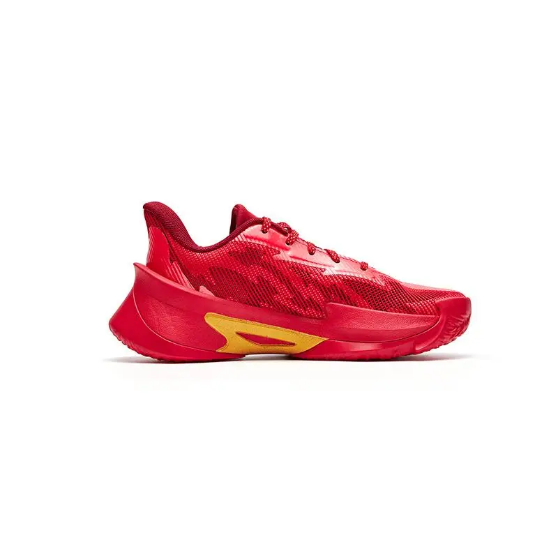 Scarpe da Basket Bambino Under Armour Curry Series 7 Comode Basse Unisex Sneakers Rosso Giallo 6013297-600 39 miniatura 3