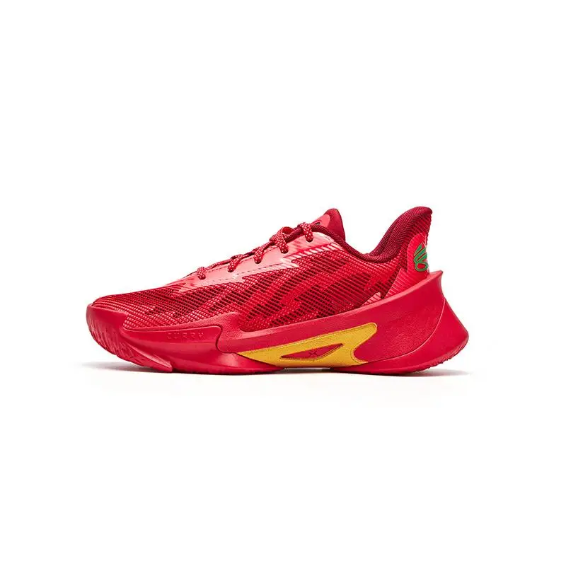 Scarpe da Basket Bambino Under Armour Curry Series 7 Comode Basse Unisex Sneakers Rosso Giallo 6013297-600 39