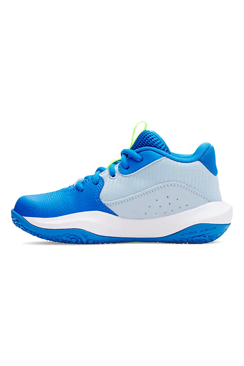 Scarpe da basket blu con dettagli lime Under Armour PS Lockdown 7 [BLUE] miniatura 3