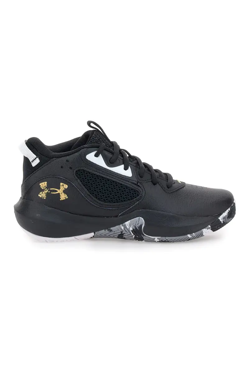 Scarpe da basket nere con suola grafica Under Armour GS Lockdown 6 [NERO]