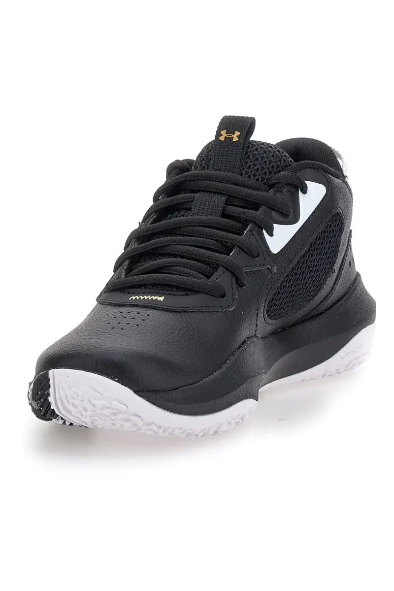 Scarpe da basket nere con suola grafica Under Armour GS Lockdown 6 [NERO] miniatura 3