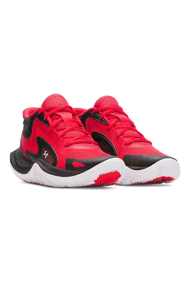 Scarpe da basket rosse e nere con suola bianca Under Armour GS Jet '25 [ROSSO] miniatura 2