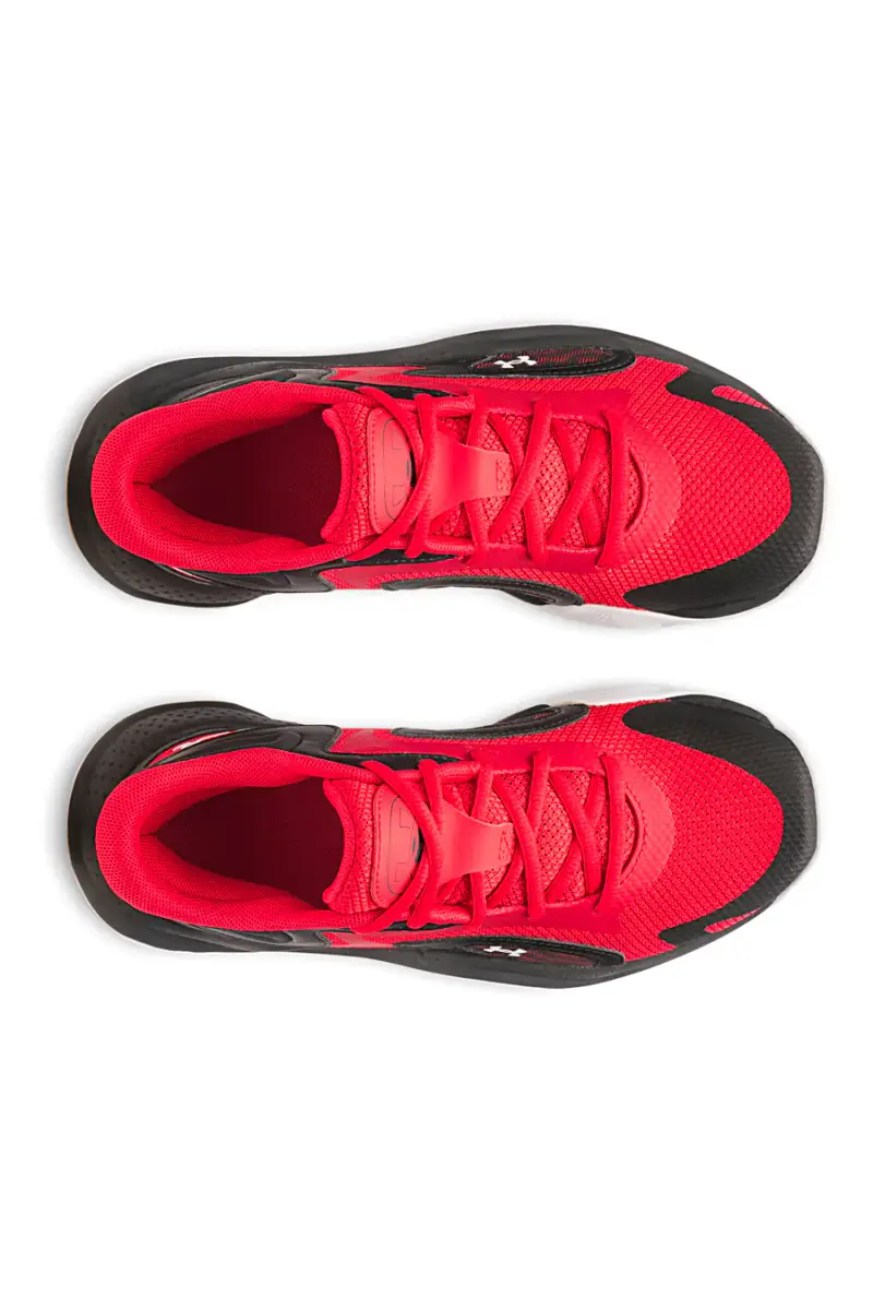 Scarpe da basket rosse e nere con suola bianca Under Armour GS Jet '25 [ROSSO] miniatura 5