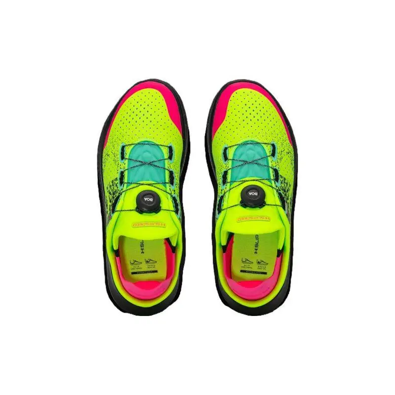Scarpe da Corsa Casual Basse Under Armour Ua Flow Slipspeed con Quadrante Boa Sneakers Unisex Rosa Verde 3027057-300 41 miniatura 3