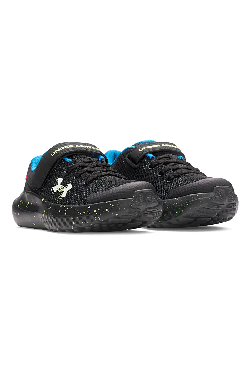 Scarpe da corsa nere con dettagli fluo Under armour UA BPS Surge 4 AC [NERO] miniatura 2
