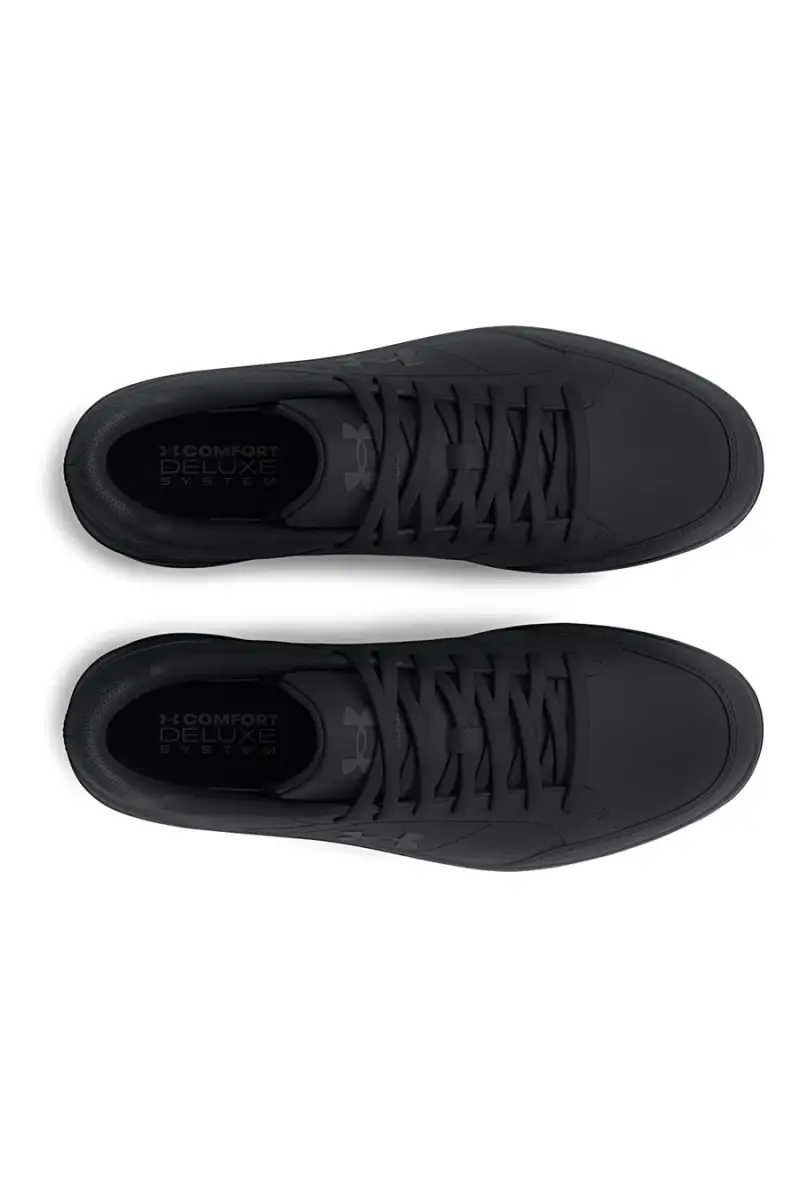 Scarpe nere in pelle con suola piatta Under Armour UA Official [NERO] miniatura 5