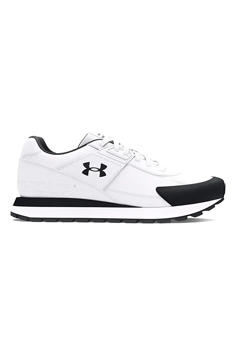 Scarpe running bianche tomaia con inserti in pelle Under Armour Essential Runner [BIANCO