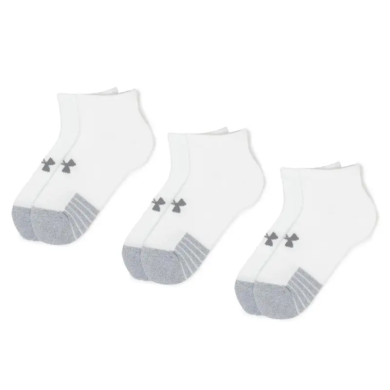 Set di 3 paia di calzini corti unisex Under Armour Heatgear Lo Cut Sock 1346753-100 Bianco