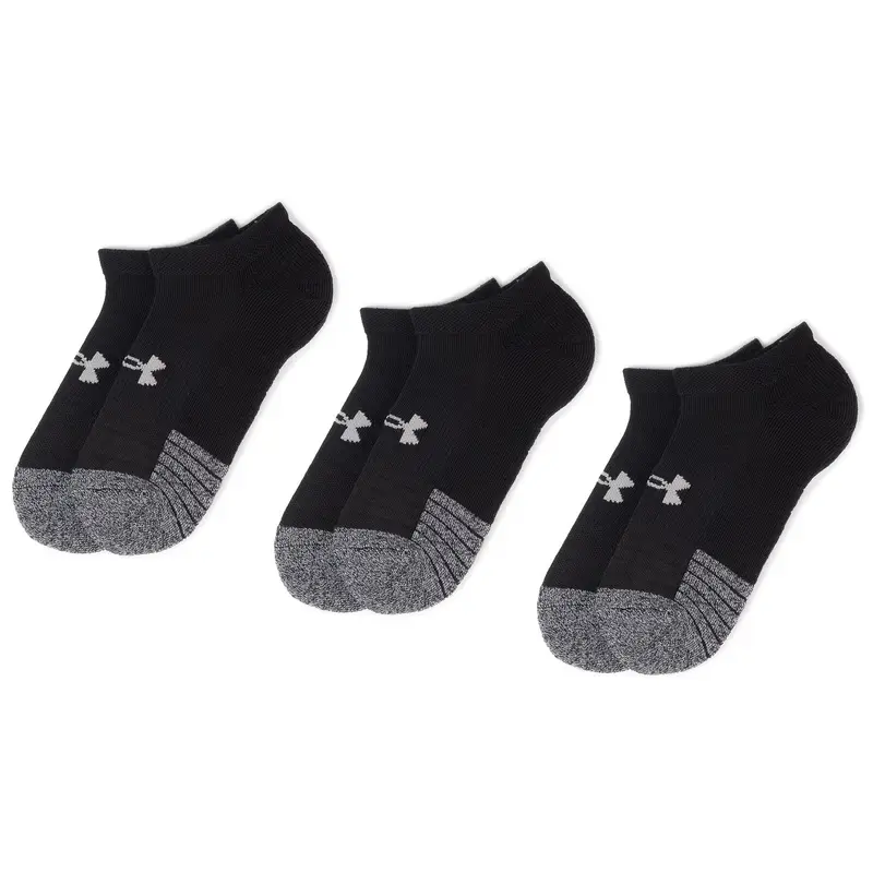 Set di 3 paia di calzini corti unisex Under Armour Heatgear No Show Sock 1346755-001 Nero