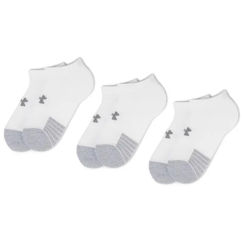 Set di 3 paia di calzini corti unisex Under Armour Heatgear No Show Sock 1346755-100 Bianco