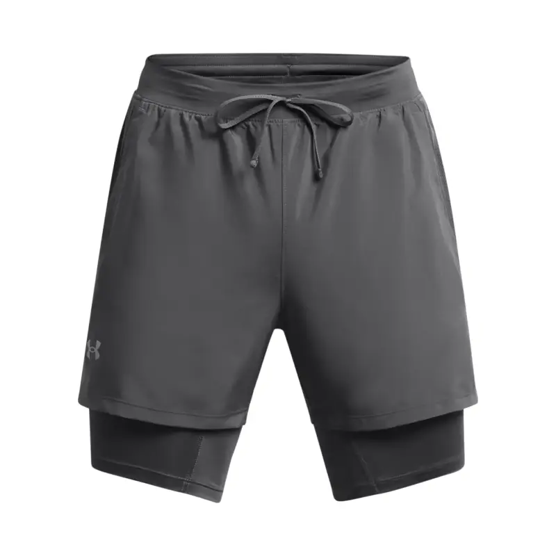 Shorts 2 in 1 Under Armour Launch 5" Noir