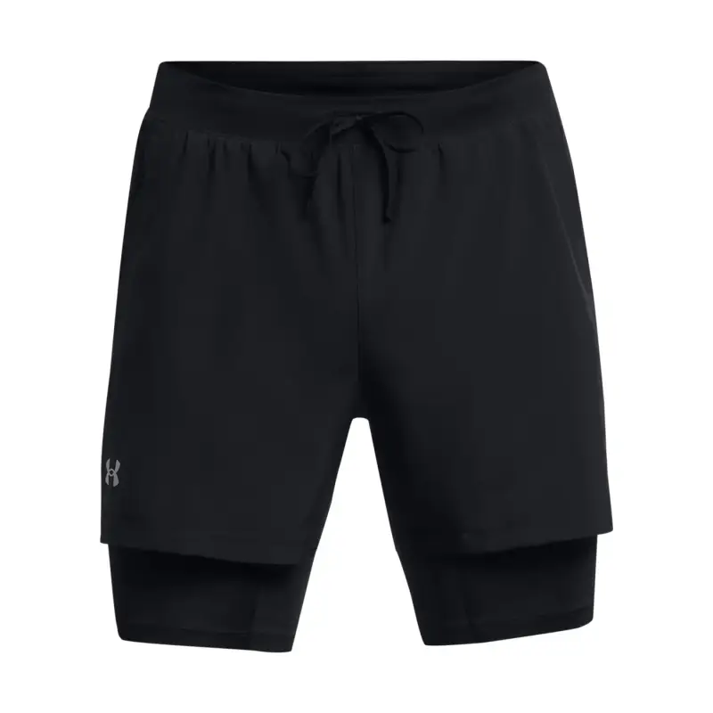 Shorts 2 in 1 Under Armour Launch 5" Noir
