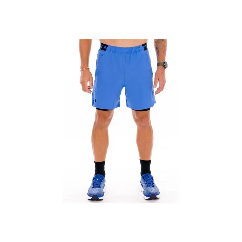 Shorts 2 in 1 Under Armour Launch Bleu