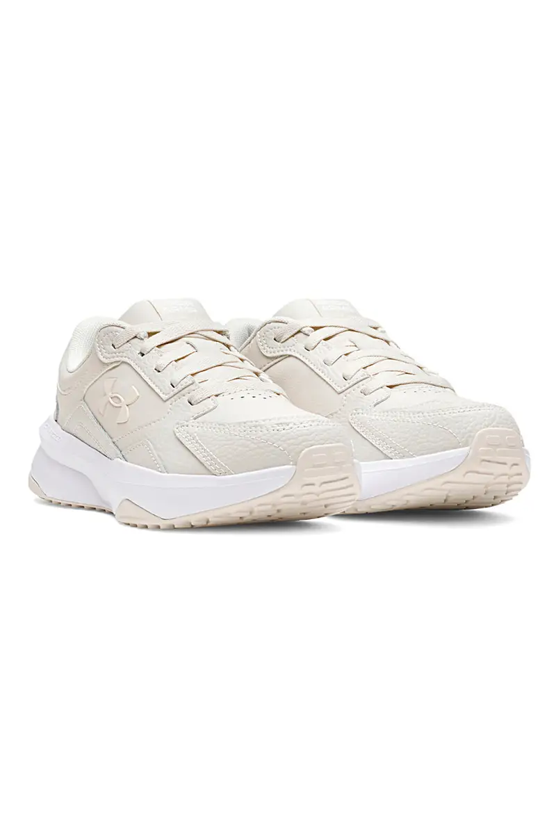 Sneakers beige con inserti in pelle e suola ammortizzata Under Armour Edge Leather [BIANCO] miniatura 2
