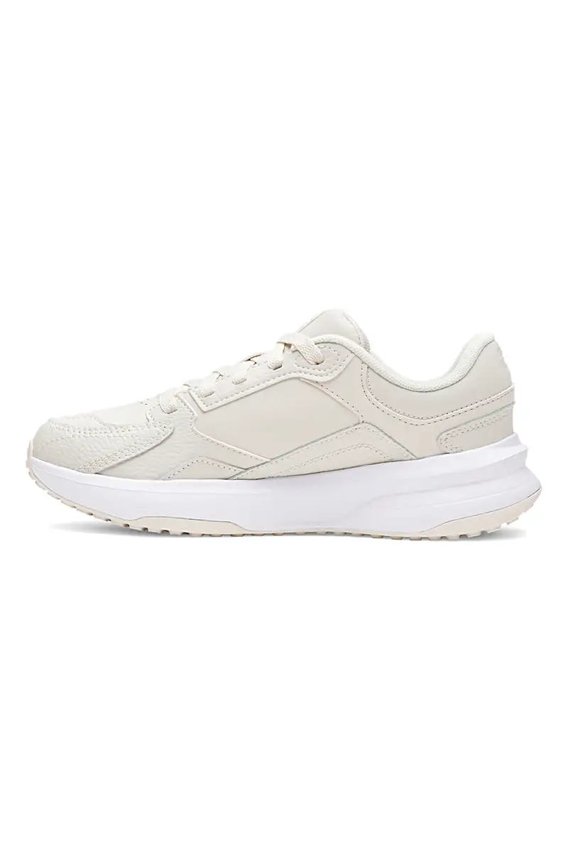 Sneakers beige con inserti in pelle e suola ammortizzata Under Armour Edge Leather [BIANCO] miniatura 3