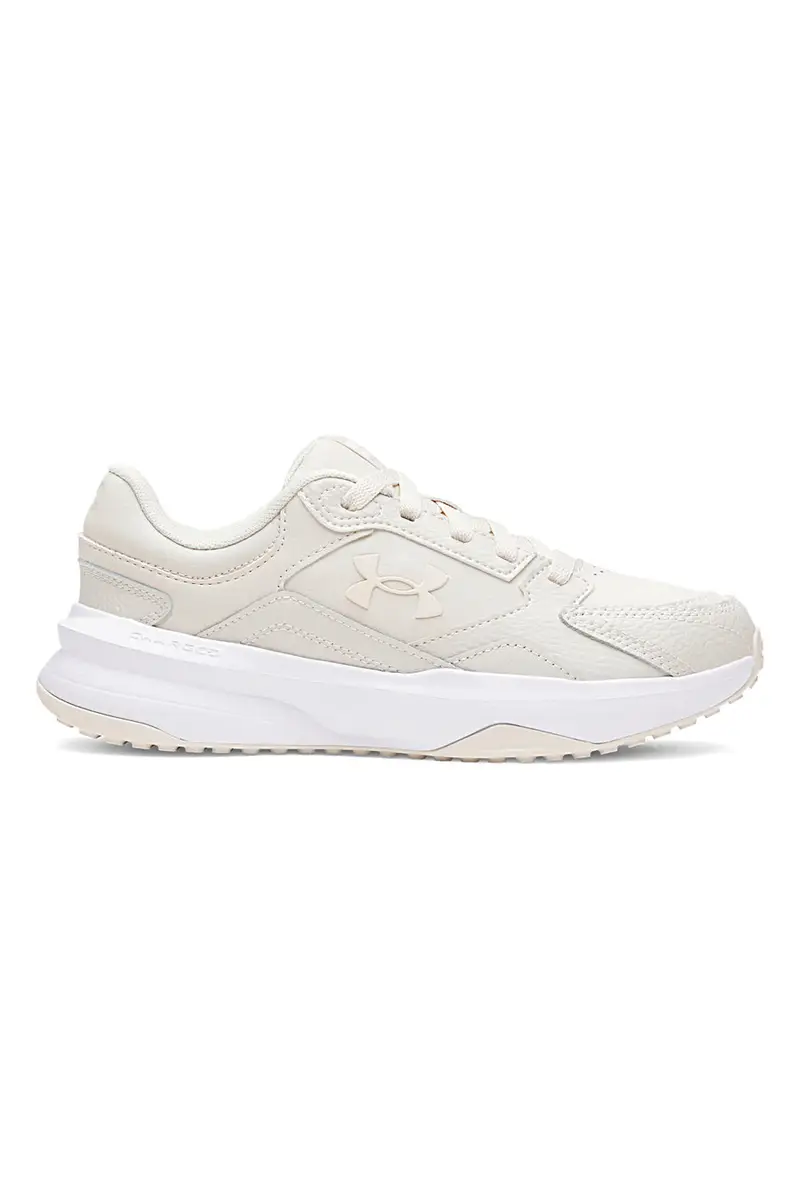 Sneakers beige con inserti in pelle e suola ammortizzata Under Armour Edge Leather [BIANCO]