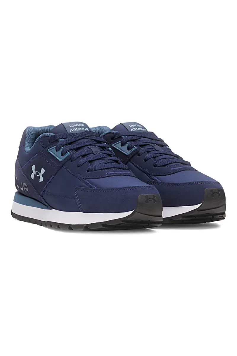 Sneakers blu in nylon con inserti scamosciati Under Armour Essential Runner [NAVY] miniatura 2