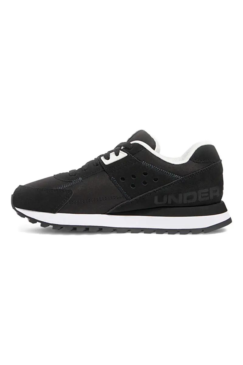 Sneakers nere in nylon con inserti scamosciati Under Armour Essential Runner [NERO] miniatura 3