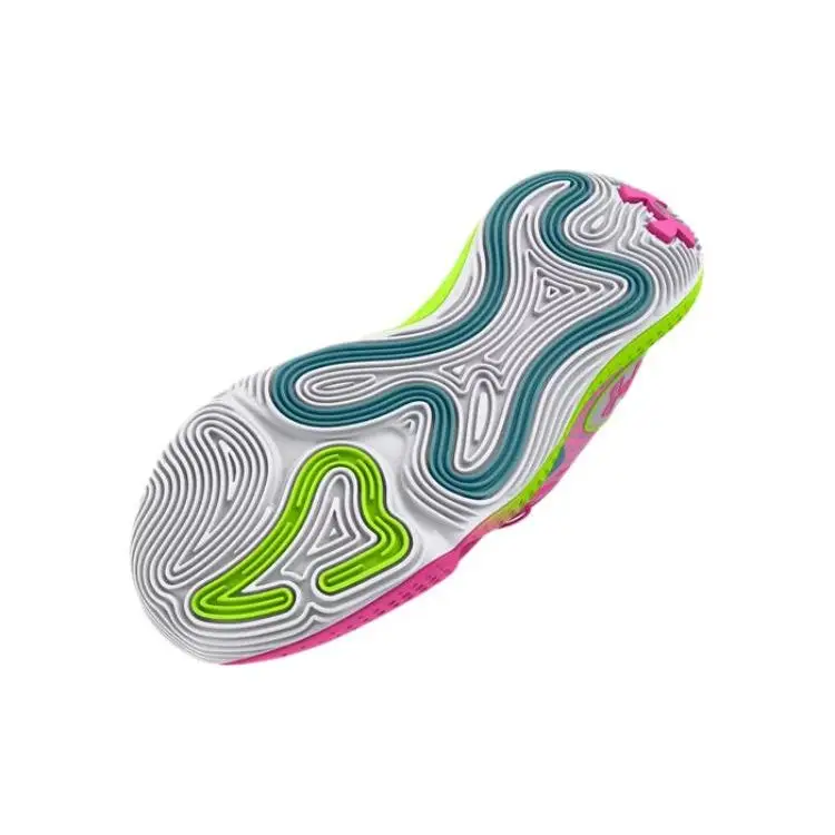 Sneakers Unisex Under Armour Spawn 5 Bianco Lime Rosa Still-Water 3026285-100 42 miniatura 4