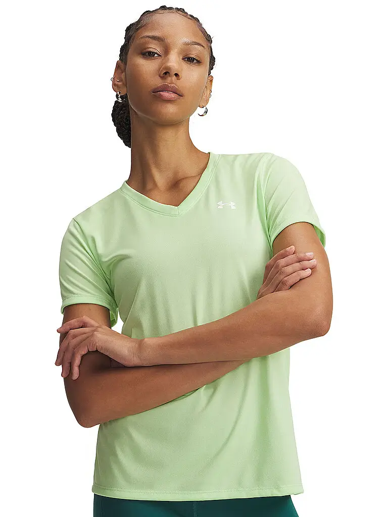 T-shirt da allenamento da donna UA Tech™ con scollo a V verde | XS