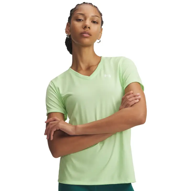 T-shirt da donna con scollo a V Under Armour Tech™ Blanc
