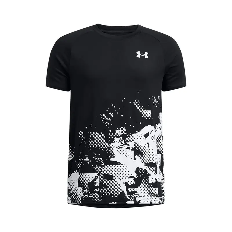 T-Shirt UA Tech™ Graphic Nero Bambino S/8