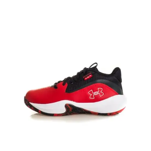Under Armour - Tennis Unisex per bambini in età prescolare Lockdown 7, 600 Rosso Nero Bianco, 18.5 cm