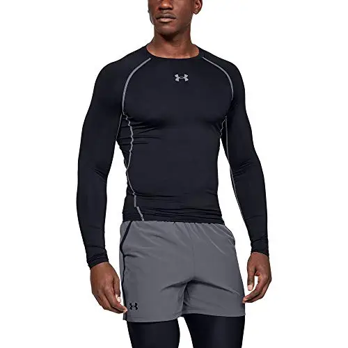 Under Armour UA HeatGear Long Sleeve, Maglia a Maniche Lunghe Uomo, Nero (Black/Steel 001), XXL