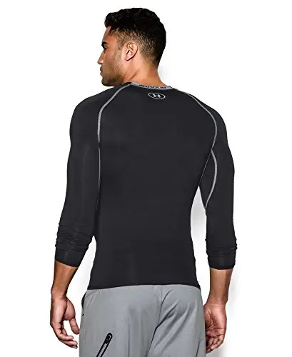 Under Armour UA HeatGear Long Sleeve, Maglia a Maniche Lunghe Uomo, Nero (Black/Steel 001), XXL miniatura 2