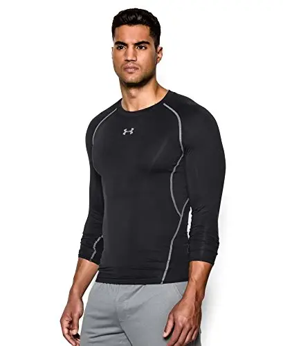 Under Armour UA HeatGear Long Sleeve, Maglia a Maniche Lunghe Uomo, Nero (Black/Steel 001), XXL miniatura 3