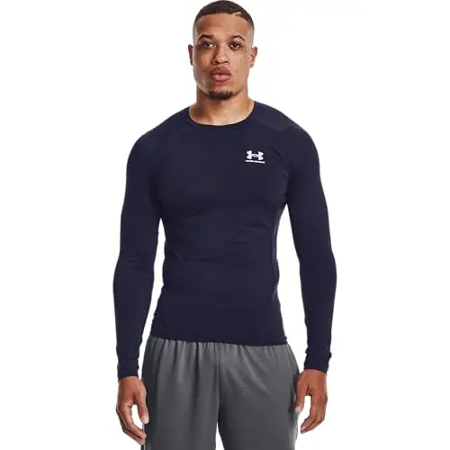 Under Armour Ua Hg Armour Comp Ls Maglietta a maniche lunghe, Blu (Midnight Navy/White), XL Uomo miniatura 2